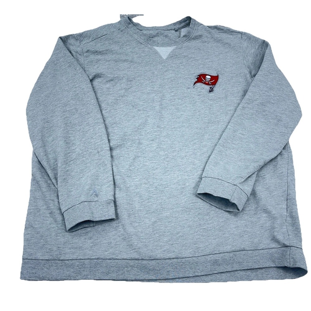 Tampa Bay Buccaneers Sweater Men XXL Gray Crewneck Sweatshirt Heather Flag Adult